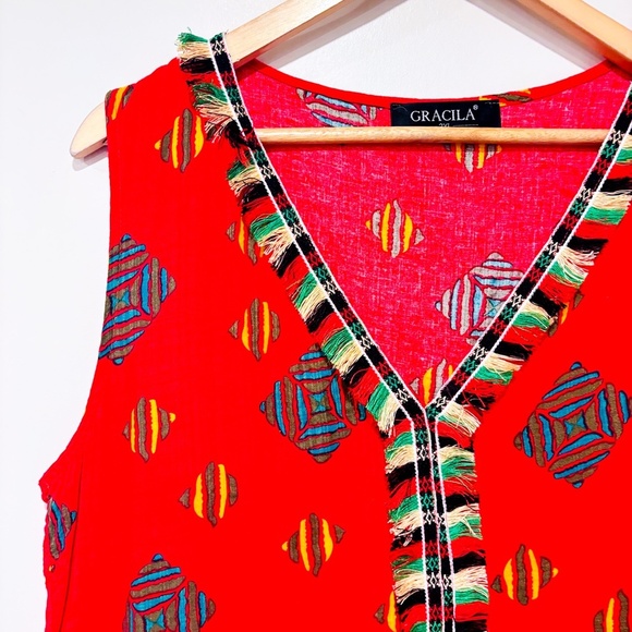 GRACILA Red summer dress - Picture 2 of 7